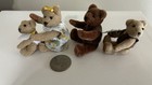 Teddy Bear Miniature Family Lot Completely Articulated Leather Paws