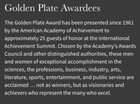 Super Rare American Academy Of Achievement Gold Plate Award Sun Oil Company