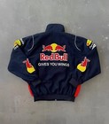 Unisex Adult Red Bull  Navy Embroidered Cotton  Paded F 1 Vintage Racing Jacket