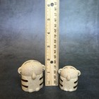 Carved Stone Chinese Baby Buddha Art Statue Figurine Set 2 