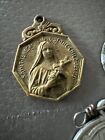 Lot Of 3 Vintage Antique Religious Jesus Crucifix Mary  Pendants