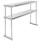 Commercial Stainless Steel Kitchen Prep Table Wide Double Overshelf - 12  X 48 