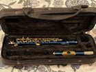 Mendini By Cecilio Blue gold Piccolo Flute Key Of C Closed Hole With Case Works