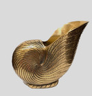 Vtg Brass Nautilus Shell Vase Planter Decor  6 25    Exceptional