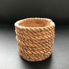 Rope Style Handmade Cement Silicone Pot Mold 3d Round Concrete Planter Molds