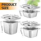 12 Pack Stainless Steel Hotel Pans With Lid 1 6 Size Steam Table Pan Anti Cloggi