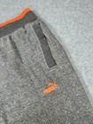 Puma Boys Jogger Sweatpants Gray Orange Elastic Waist Size Xl 18-20 