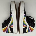 Vans Sk8 Hi Rainbow Striped High Top Skater Shoes Black Womens 7 5 Mens 6