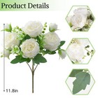 3pcs White Flowers Peonies Artificial Flowers Wedding Flowers Fake Silk Peony   