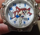 Fossil Looney Tunes Taz Quartz Analog Watch Silver Metal Bracelet 100m W  Tin
