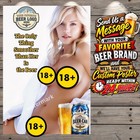 16x24 Custom Beer Poster Message Us Your Beer Brand Blonde Girl Man Cave Decor