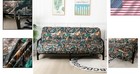 Futon Cover Linen Printing Camo Green Full Size Zipper Couch Mattress Slipcover