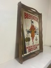 Vintage Beefeater Mirror Bar Sign London Distilled Dry Gin 15 5x11 5 Wood Tray