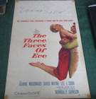 The Three Faces Of Eve Joanne Woodward  window Card Poster 14x36  Very Good 1957