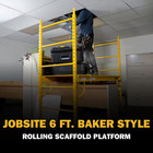 Jobsite 6 Ft  Baker Style Rolling Scaffold Platform  1100 Lbs  Load Capacity  St