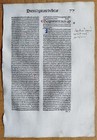 Decorative Rubricated Incunable Leaf Gerson Opera  b  - 1488