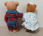 Vintage Russ Teddy Bears Jointed Figure Lot Of 2 Bedtime Bears