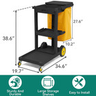 Cleaning Carts On Wheels  Janitorial Cart  3-shelf Commercial Traditional Plasti