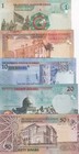 Jordan Set 5 Unc 1 5 10 20 50 Dinars 2019-2021 P 34 35 36 37 38