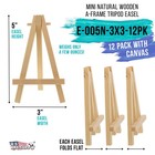 12 Pack 3  X 3  Canvas With 5  Mini Wood Display Easel Kit  Artist Tripod Stand