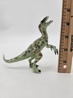 Dinosaurs Prehistoric Playset Toy Velociraptor 5  Tall Green Standing Figure