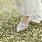 2x Crystal Rhinestone Shoe Clips Shoes Flower Charms Buckle Bridal Shoes Decor