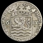 Netherlands 6 Stuiver Scheepjesschelling Zeeland 1761 Silver Vf
