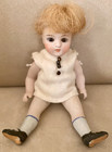 Antique Jointed All Bisque German Mignonette Doll With Sleep Glass Eyes