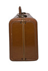 Vintage  Samsonite Shwayder Bros Leather Luggage Train Case Brown No Key