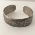 Vintage S  Kirk   And Son Sterling Silver Engraved Cuff Bracelet