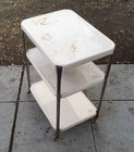 Vintage 3 Tier Metal Bar Kitchen Rolling Cart