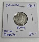1905 Canada 10 Cent Silver Dime Coin