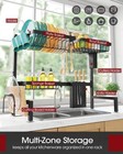 Over Sink Dish Drying Rack 2 Tier Kitchen Organizer Adjustable Shelf