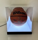 Full Size Acrylic Led Basketball Display Case With Led Base   Mirror Back