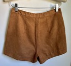 Tala Womens Brown Faux Suede High Rise Zip Pockets Shorts Size S Regular