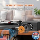 Vinyl Record Player With Dual Separate Stereo Speakers Vintage Turntable With
