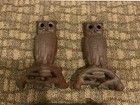 Antique Cast Iron Owl Andirons 407e - Comes With Pair