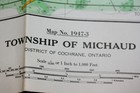 1947 Map Of Town Of Michaud Cochrane Northern Ontario Canada Mineral Mines 36 