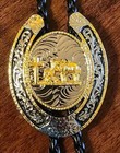Cross Praying Faith Horse Cowboy Rodeo Horseshoe Bolotie Western Bolo Tie