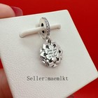 New 925 Sterling Silver Sparkling Snowflake Double Dangle Charm 792355c01