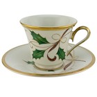 Lenox China Holiday Nouveau Cup   Saucer Gold For Xmas 1st Quality Usa No Wear