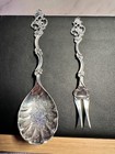 Vintage Th  Marthinsen 830 Silver Berry Spoon   Pickle Fork