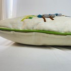 Vintage Handmade Crewel Chickadee Pillow 15x15 Forsythia Pussy Willow