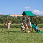 Backyard Discovery Buckley Hill Cedar Wood Swing Set With Wave Slide  Play De   