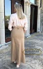 40  Long Cotton Twill Woman Skirt    Women Denim Skirts Khaki  ba033 