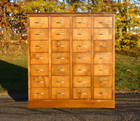 Vintage Wood Library Card Catalog Apothecary Drawer File Cabinet Antique Storage
