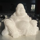 6 4lb 8 2  Natural White Jade Happy Buddha Carved Crystal Mineral Statue Reiki