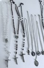 Lot Of Vintage Religious Catholic Beaded Rosaries W  Crucifix   More