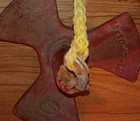 Antique 12lb Red Boat Anchor Zurn M-1047-12 Anchor   Rope