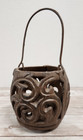 Metal Basket Home Bronze Candle Holder Handle Heavy Weight 7  W  Handle 3  Deep